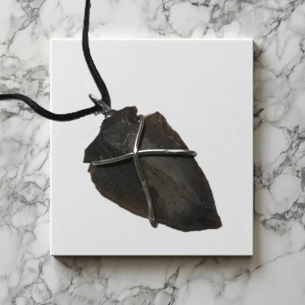 Minimalist Arrowhead Pendant & Cord Neck